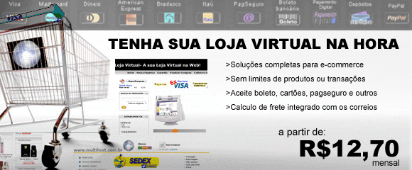 Loja Virtual com suporte total ao comércio eletrônico Contrate Já!